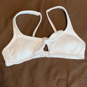 Xhilaration white ribbed bikini swim top